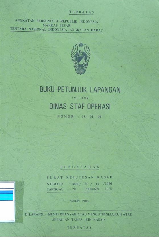 BUKU PETUNJUK LAPANGAN DINAS STAF OPERASI